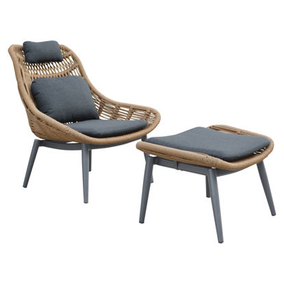 Εικόνα της ΠΟΛΥΘΡΟΝΑ LOUNGE ΜΕ ΥΠΟΠΟΔΙΟ REMVAZZO HM6561.01 ΑΛΟΥΜΙΝΙΟ ΓΚΡΙ--WICKER 89x94x98Υεκ