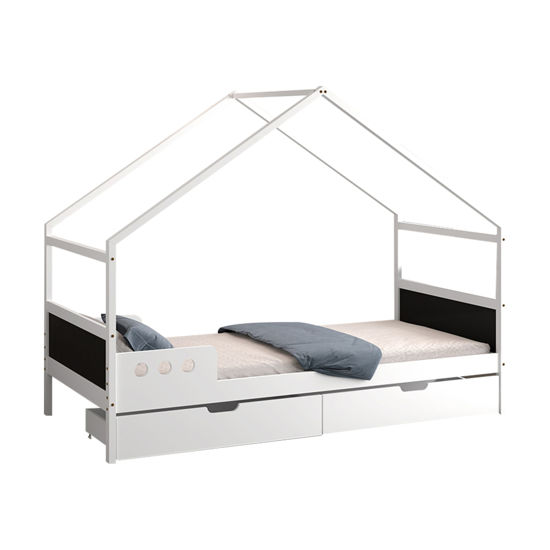 Εικόνα της ΚΡΕΒΑΤΙ ΠΑΙΔΙΚΟ ΜΕ ΣΥΡΤΑΡΙΑ HOUSER HM741.01 τ.MONTESSORI ΞΥΛΟ ΠΕΥΚΟ ΛΕΥΚΟ-190x90εκ