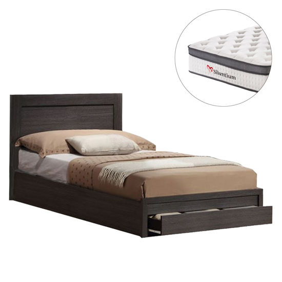 Εικόνα της ΚΡΕΒΑΤΙ ΜΟΝΟ ΜΕ ΣΥΡΤΑΡΙ & ΣΤΡΩΜΑ MELANY HM10745.01 ΜΕΛΑΜΙΝΗ ZEBRANO--ΓΙΑ 90x190εκ