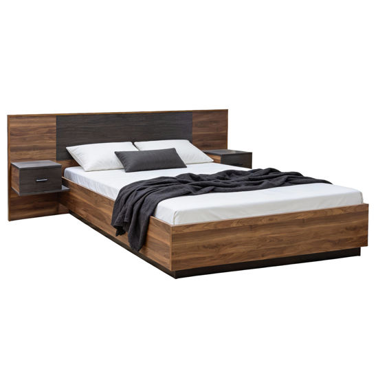 Εικόνα της ΚΡΕΒΑΤΙ ΜΕ ΚΟΜΟΔΙΝΑ CARYS HM744.11 ΜΕΛΑΜΙΝΗ ΣΕ ΚΑΡΥΔΙ/WENGE--ΣΤΡΩΜΑ 160x200