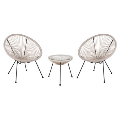 Εικόνα της ΣΕΤ ΕΞΩΤΕΡΙΚΟΥ ΧΩΡΟΥ 3ΤΜΧ ACAPULCO HM11861.03 P.E.RATTAN ΕΚΡΟΥ-ΜΕΤΑΛΛΟ ΣΕ ΜΑΥΡΟ