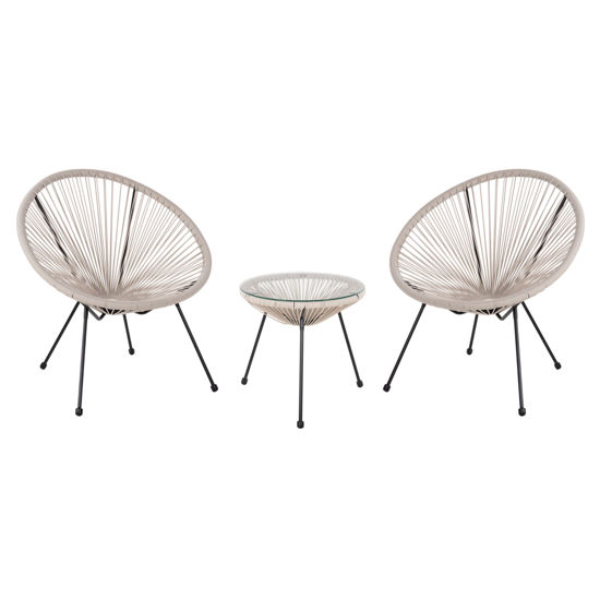 Εικόνα της ΣΕΤ ΕΞΩΤΕΡΙΚΟΥ ΧΩΡΟΥ 3ΤΜΧ ACAPULCO HM11861.03 P.E.RATTAN ΕΚΡΟΥ-ΜΕΤΑΛΛΟ ΣΕ ΜΑΥΡΟ