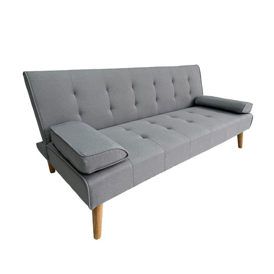 Εικόνα της MERYL LIGHT GREY ΥΦΑΣΜΑ ΚΑΝΑΠΕΣ ΚΡΕΒΑΤΙ 170X81X74εκ.