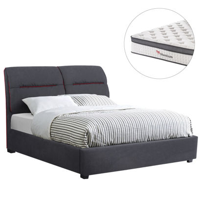 Εικόνα της ΚΡΕΒΑΤΙ ΔΙΠΛΟ ΜΕ ΣΤΡΩΜΑ KENDRA HM10804 ΓΚΡΙ ΥΦΑΣΜΑ--ΓΙΑ ΣΤΡΩΜΑ 150x200εκ