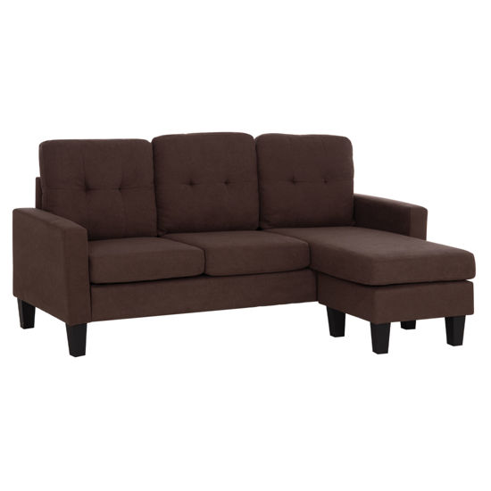 Εικόνα της ΚΑΝΑΠΕΣ ΓΩΝΙΑ ΑΝΑΣΤΡΕΨΙΜΗ MEGGY HM3297.12 ΚΑΦΕ ΥΦΑΣΜΑ 184.5x129x86Yεκ.